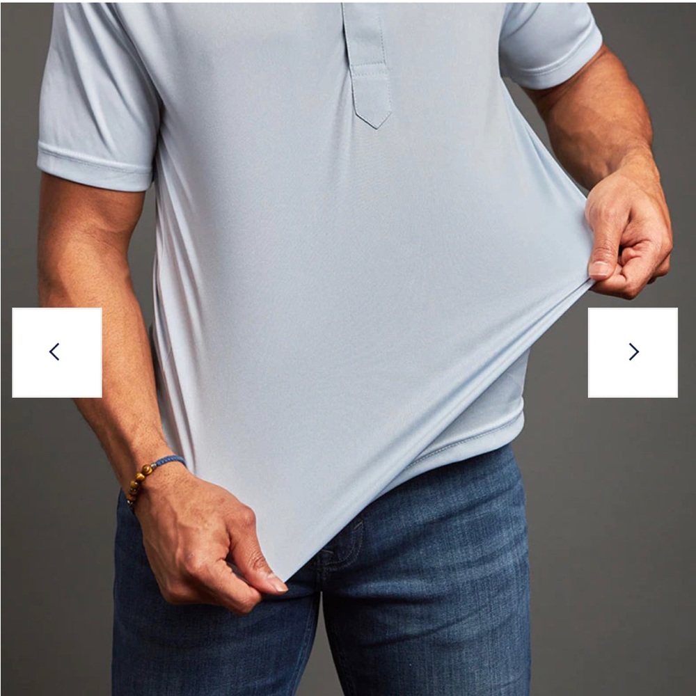 Collars & Co light blue original performance dress collar polo. Size Large.